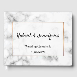 Marble och guld elegant bröllop gästböcker