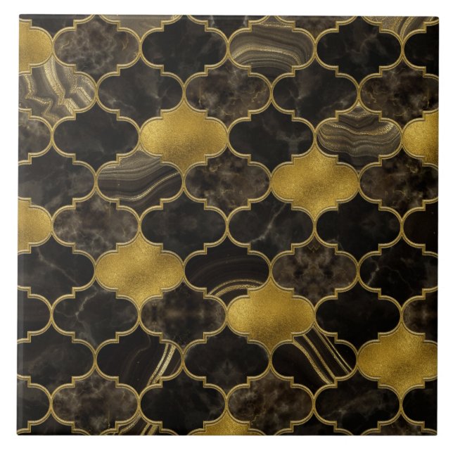 Marble och Guld Kakelplatta (Framsidan)
