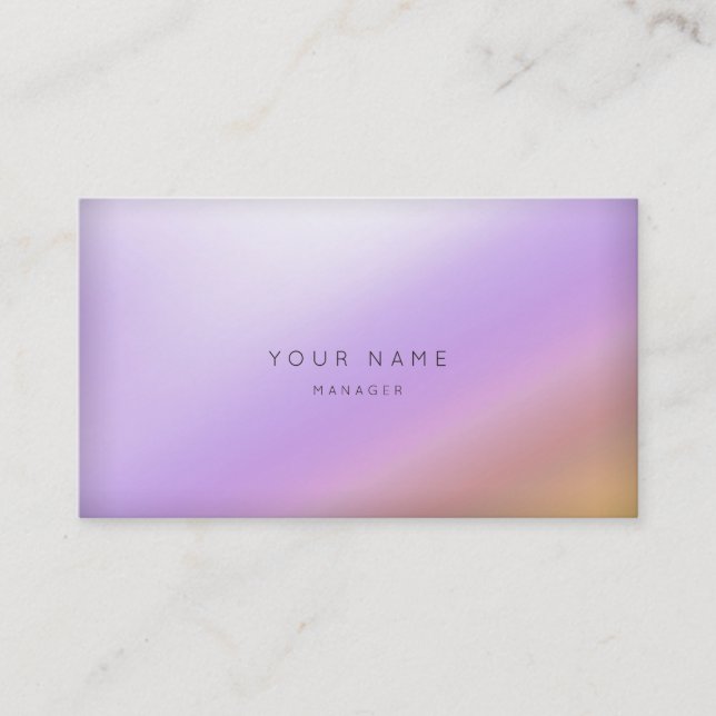 Marble Ombre Lila Guld White Minimal Vip Visitkort (Framsida)
