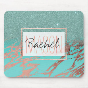 Marble Ombre Monogram (Aqua Teal Ro) Musmatta