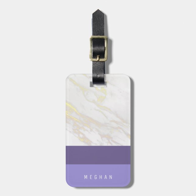 Marble Ombre ⎢ Monogram Luggage Tag Bagagebricka (Vertikal Framsida)