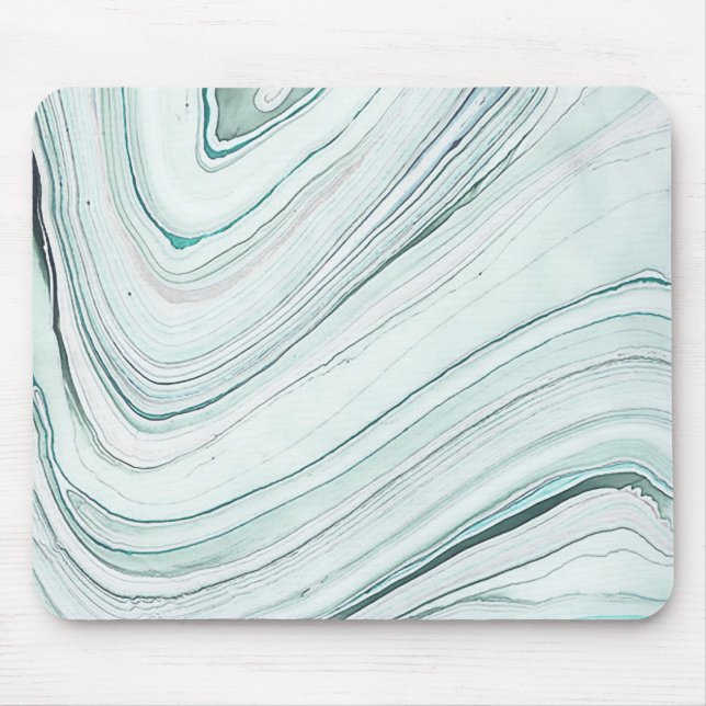 Marble Papper, Aqua/Grått Mouse Pad Musmatta (Framsidan)