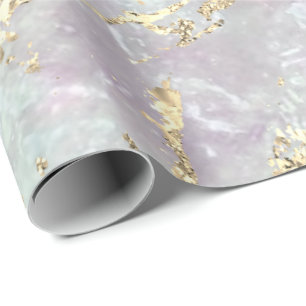 Marble Pastel Guld Blue Strokes Gift Idea Presentpapper