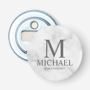 Marble Personlig Groomsman Namn och Monogram Flasköppnare