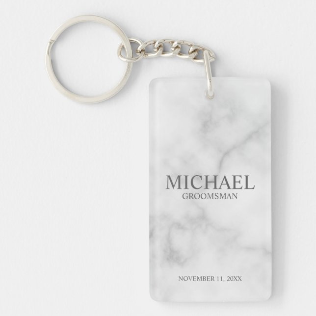 Marble Personlig Groomsmans Namn och Monogram (Framsidan)