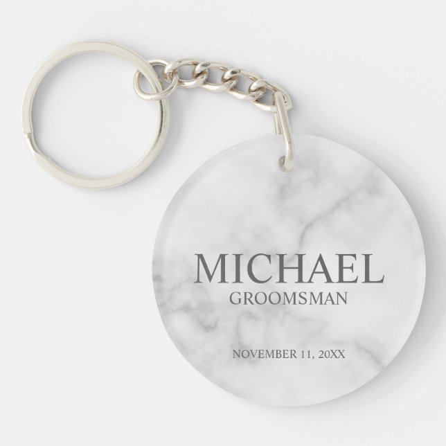 Marble Personlig Groomsmans Namn och Monogram (Framsidan)