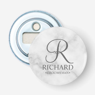 Marble Personlig Groomsmans Namn och Monogram Flasköppnare