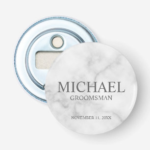 Marble Personlig Groomsmans Namn och Monogram Flasköppnare
