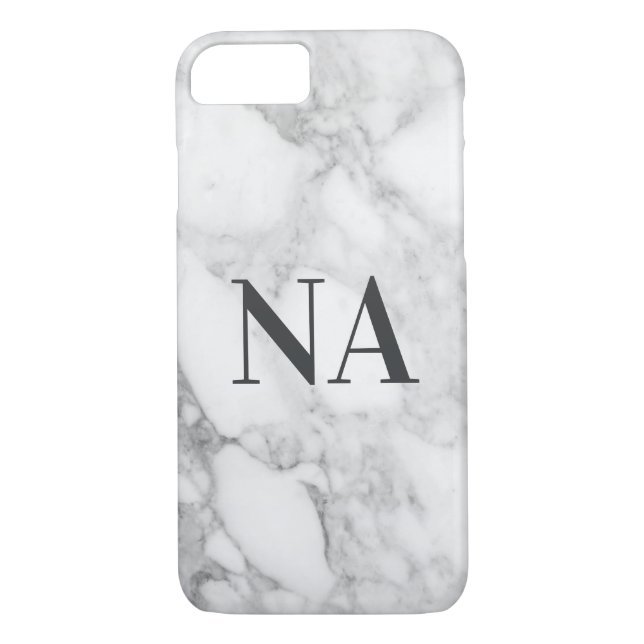 Marble personlig initial monogram Case-Mate iPhone skal (Baksida)