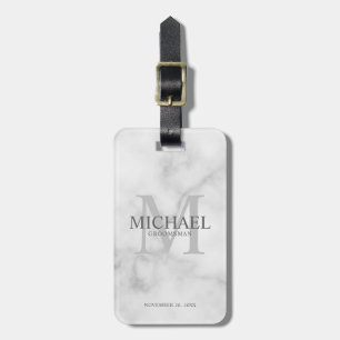 Marble Personlig Marskalkars namn och monogram Bagagebricka