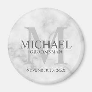 Marble Personlig Marskalkars namn och monogram Magnet