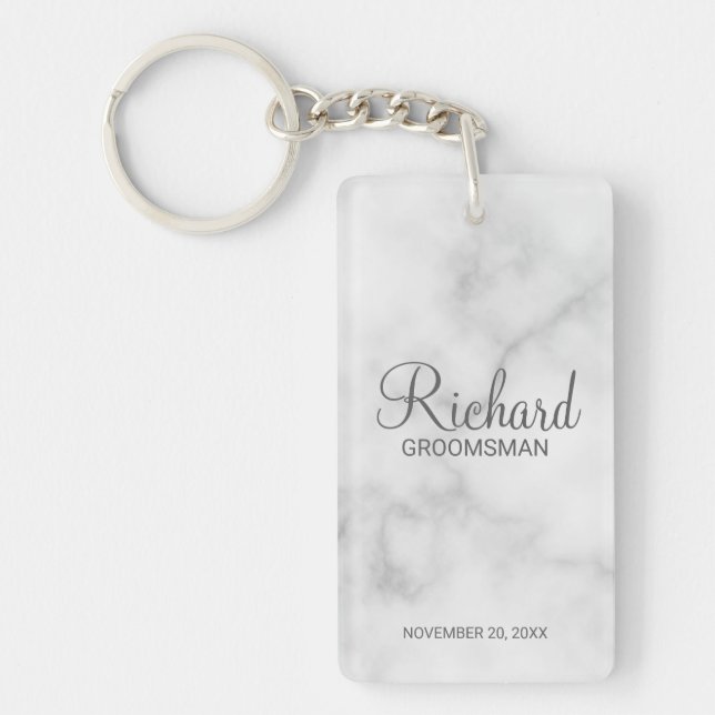 Marble Personlig Namn och Monogram Groomsman (Framsidan)