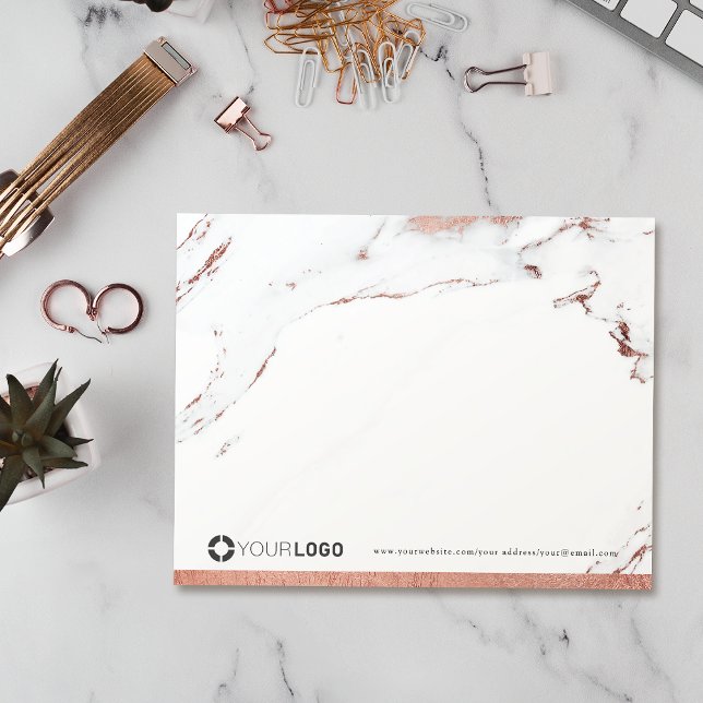 Marble personlig Stationery i Luxe ro guld Tack Kort (Luxe rose gold marble personalized Stationery logo Card)