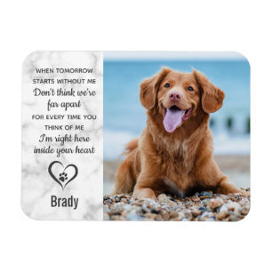 Marble Pet Memorial Keepsaké Remfamnance Hund Magnet