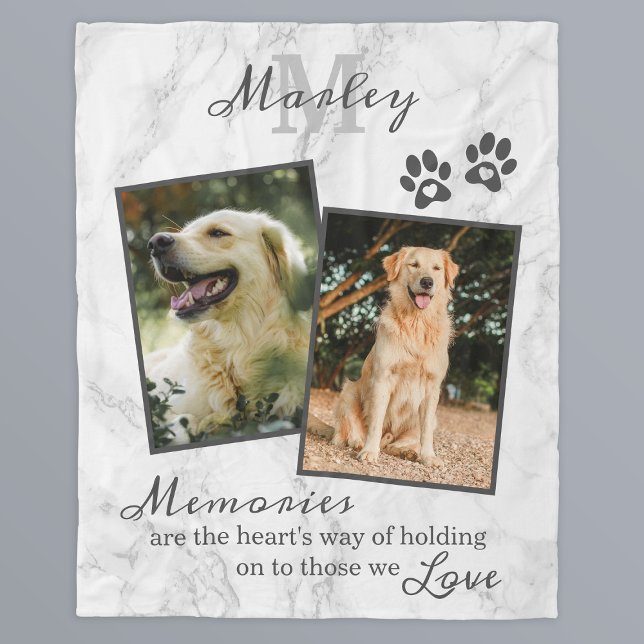 Marble Pet Memorial Sympathy Photo Fleecefilt (Skapare uppladdad)