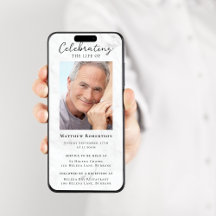 Marble Photo Funeral Digital-inbjudan