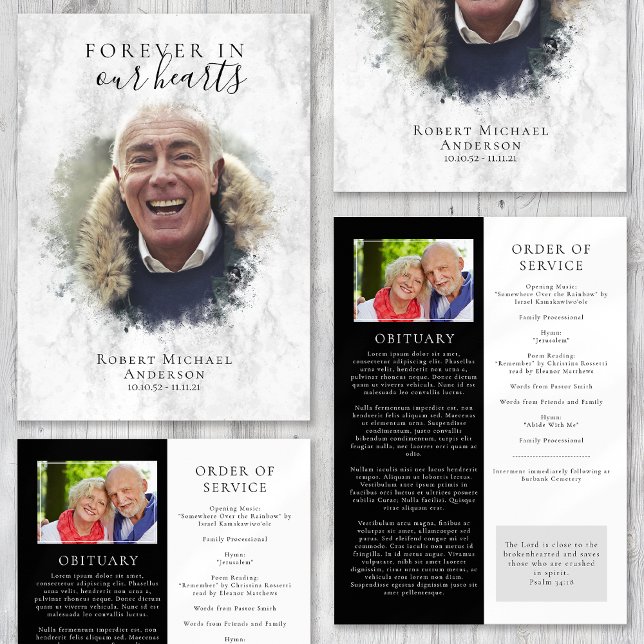 Marble Photo Funeral Program (Skapare uppladdad)