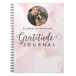 Marble Photo Gratitude Journal - Rosa och vitt Anteckningsbok