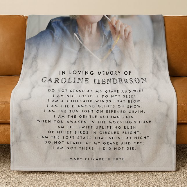 Marble Photo Keepsak för modern minnesmarmor Fleecefilt (Skapare uppladdad)