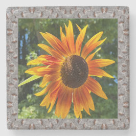 Marble Photo underlägg med orange Solros 2