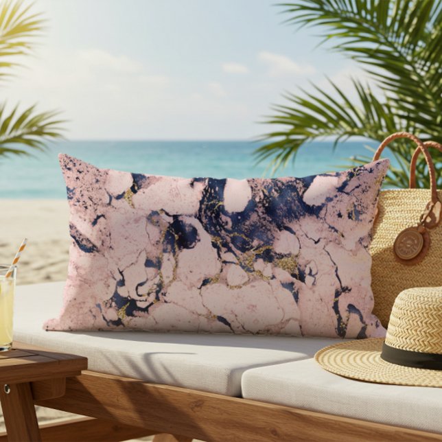 Marble Pillow för marmor med  marin Guld Lumbarkudde (Skapare uppladdad)
