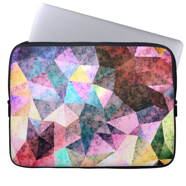 Marble polygonal mönster laptop fodral (Framsidan)