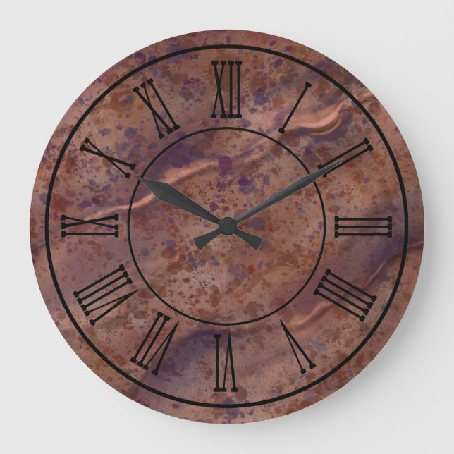 Marble Print Rustic Wall Clock Stor Klocka (Framsida)