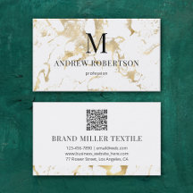 Marble QR Code Faux Gold Foil