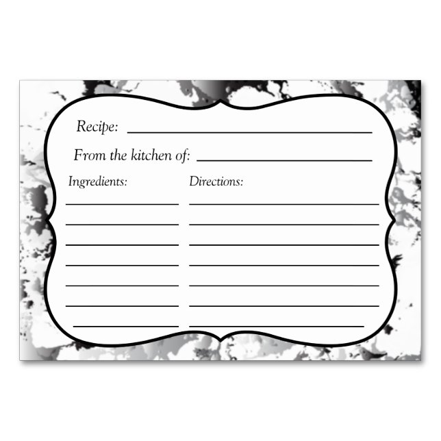 Marble Recept Card Bordsnummer (Framsidan)