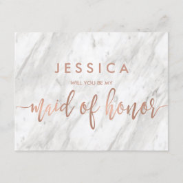 Marble & Ro Guld blir min Maid of honor Inbjudningar