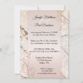 Marble Ro Guld Blommigt  efter bröllopsinbjudan Inbjudningar