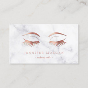 Marble Ro Guld Eyelash Eyebrow Makeup Artist Visitkort