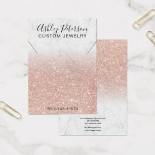 Marble ro guld glitter chic necklace visning visitkort