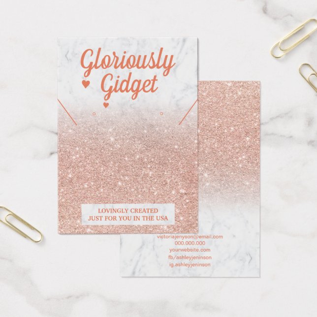 Marble ro guld glitter örringar halsband logotyp visitkort (Kontor)