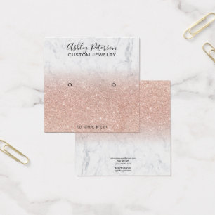 Marble ro guld glitter studerade visning i  fyrkantigt visitkort
