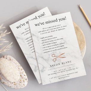 Marble & Ro Guld Hair Salon Business Reöppning Flygblad