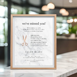 Marble & Ro Guld Hair Salon Reöppning Poster