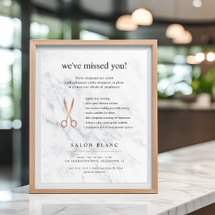 Marble & Ro Guld Hair Salon Reöppning Poster