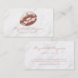 Marble Ro Guld Läppar Lipstick Makeup Artist Visitkort