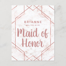 Marble Ro Guld Maid of honor Frieri Inbjudningar