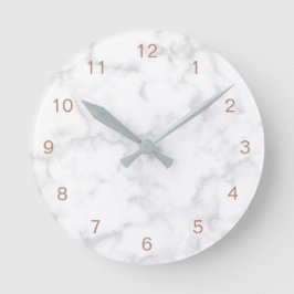 Marble Ro Guld Modern Elegant Rund Klocka