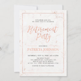 Marble & Ro Guld Ram | Modern Pension Party Inbjudningar