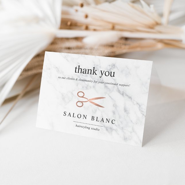 Marble & Ro Guld Scissors | Hair Salon Business Tack Kort (Skapare uppladdad)