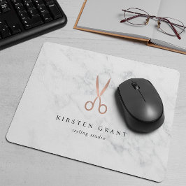 Marble & Ro Guld Scissors Hair Salon Logotyp Musmatta