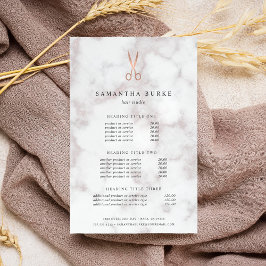 Marble Ro Guld Scissors Salon Pricing & Services Flygblad
