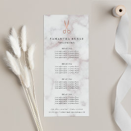 Marble Ro Guld Scissors Salon Pricing & Services Reklamkort