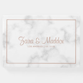 Marble Ro Guld Skripta Modern Bröllop Gästböcker
