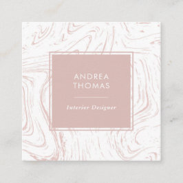 Marble Ro Rosa mönster affärskort Fyrkantigt Visitkort