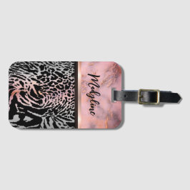 Marble Rosa Chic Tiger Safari Print Bagagebricka