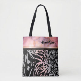 Marble Rosa Chic Tiger Safari Print Tygkasse